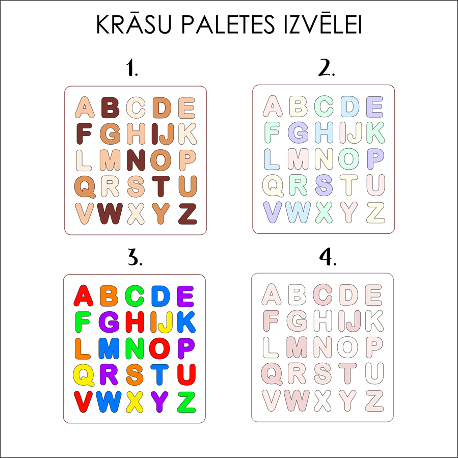 Koka alfabēta puzle latviski