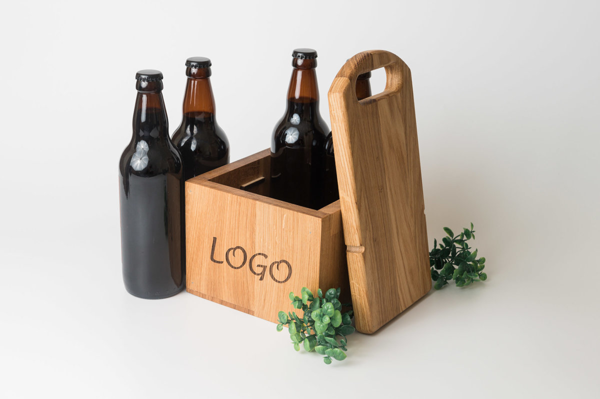 Beer oak wood box + kitchen board