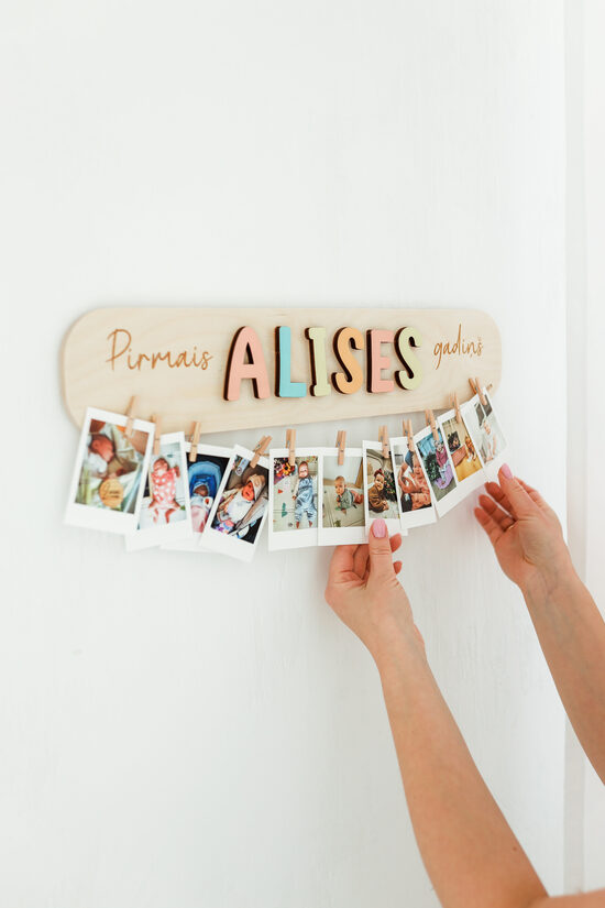 Personalizēts sienas foto dekors “Mans pirmais gadiņš”
