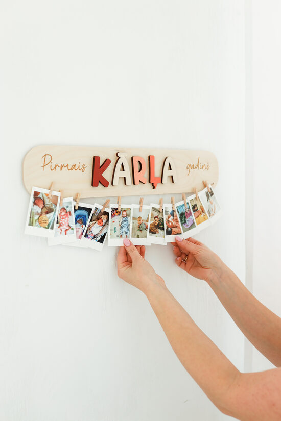 Personalizēts sienas foto dekors “Mans pirmais gadiņš”